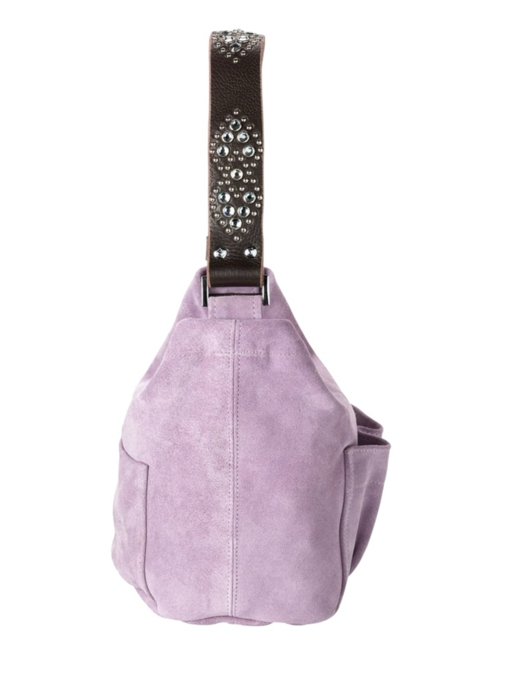 Deadstock: new Tylie Malibu ᪣ Utility Suede Hobo Bag ᪣ Crystal Strap ᪣ Lilac Y2K - Picture 3 of 16